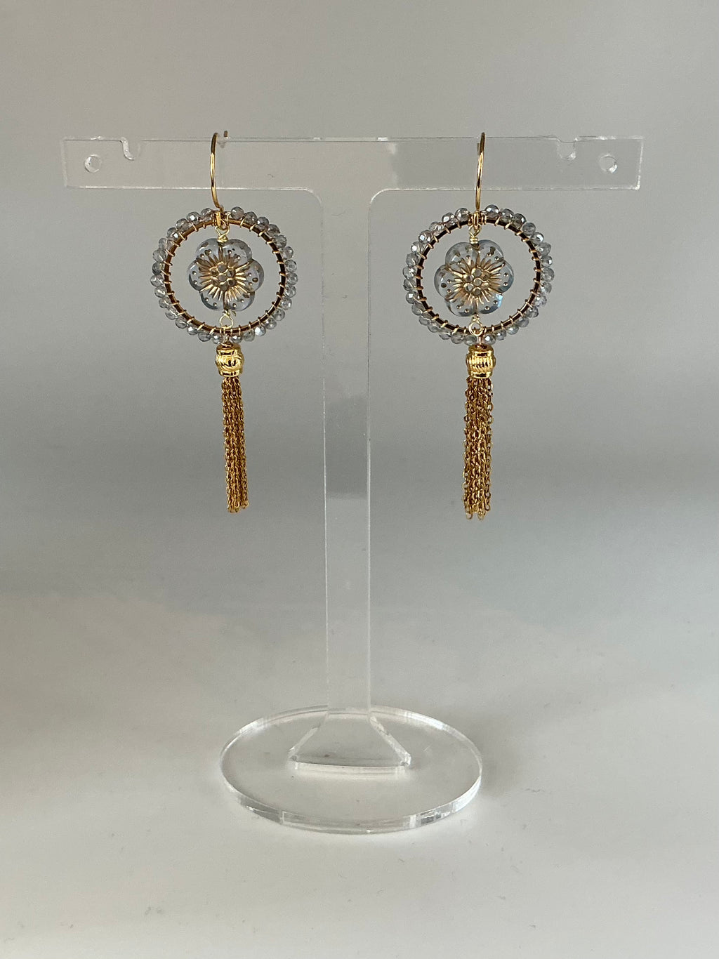 Florence vintage bead inspired tassel earrings