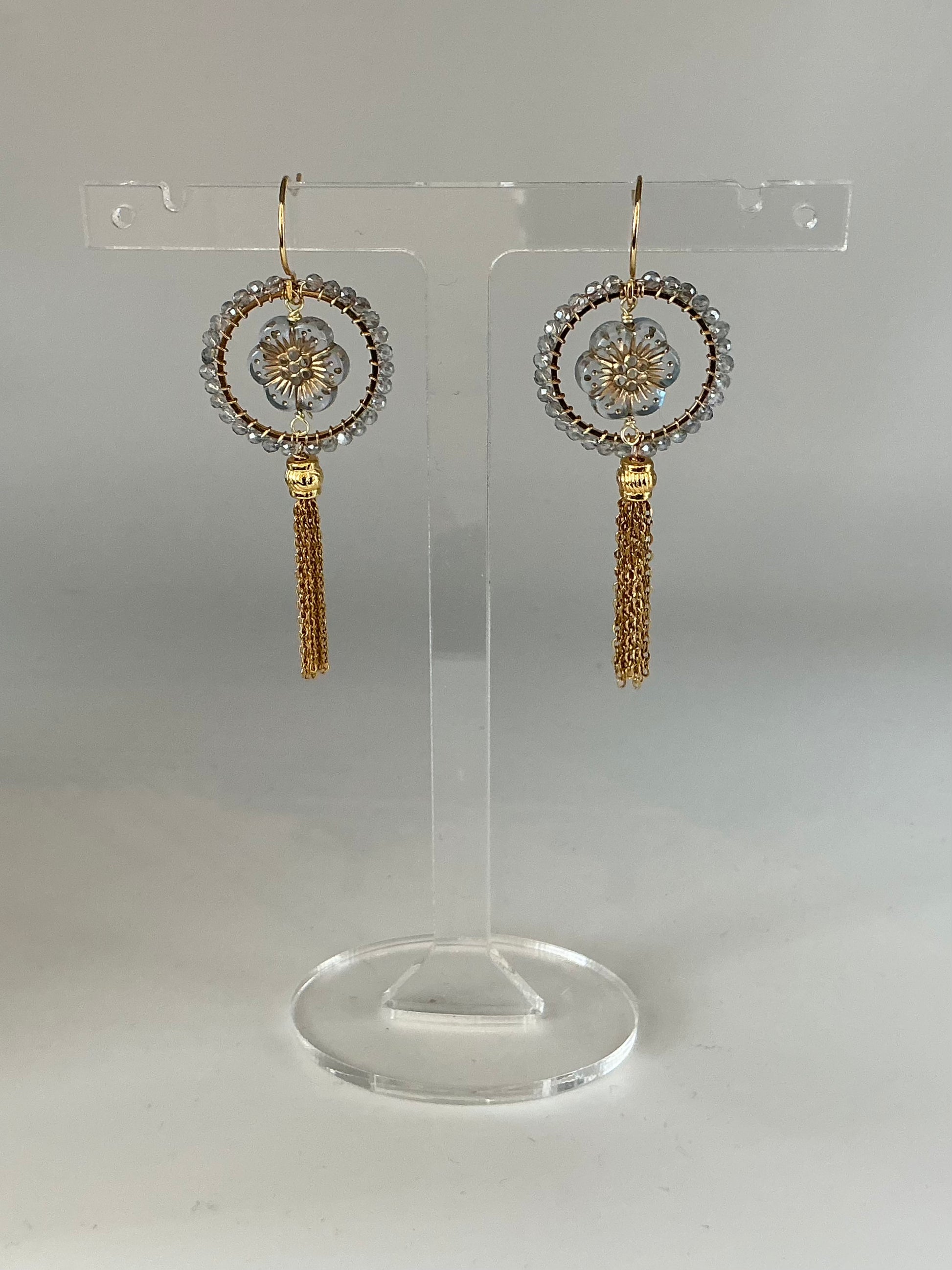 Florence vintage bead inspired tassel earrings