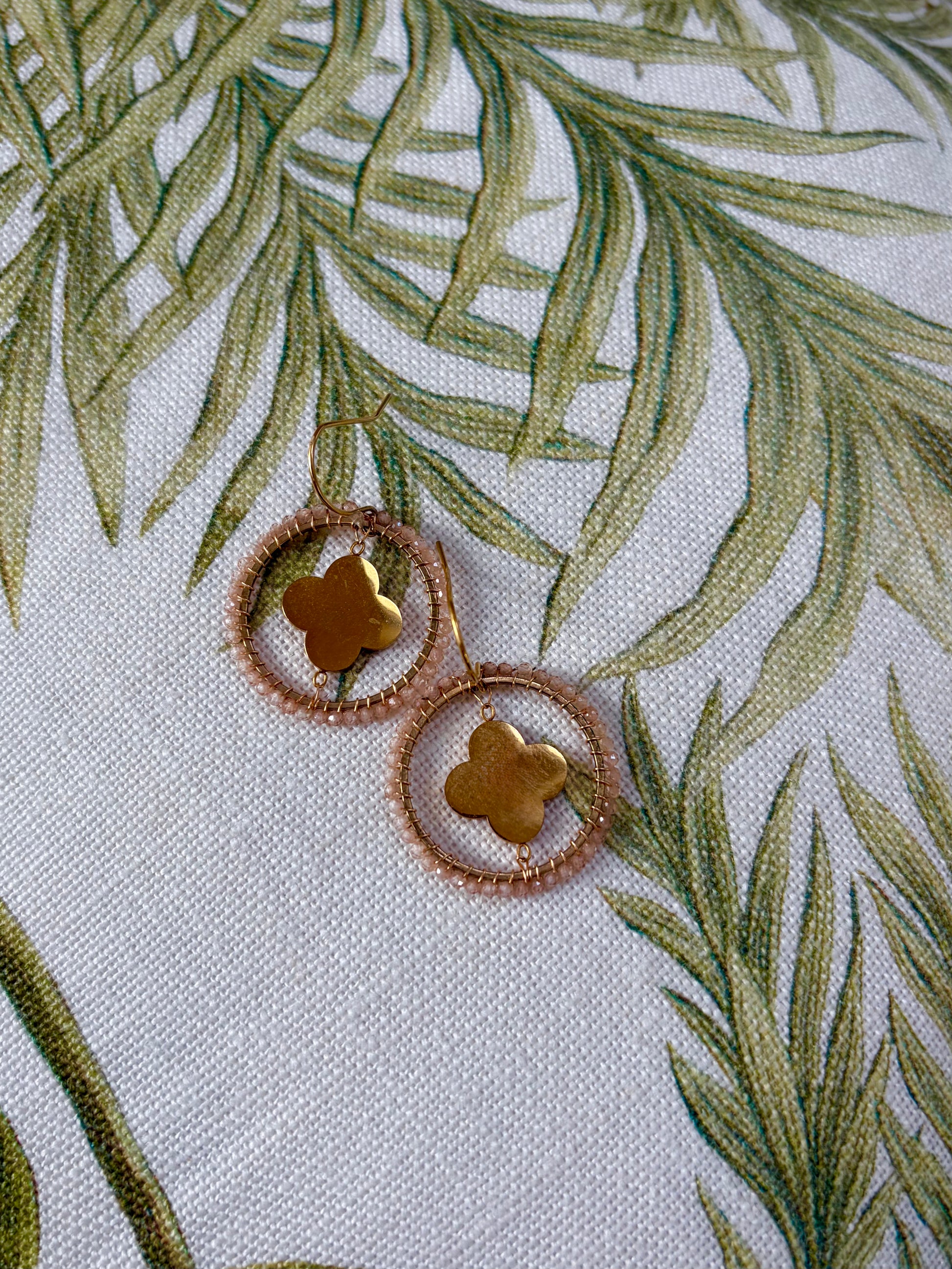 Medium Topaz clover earrings