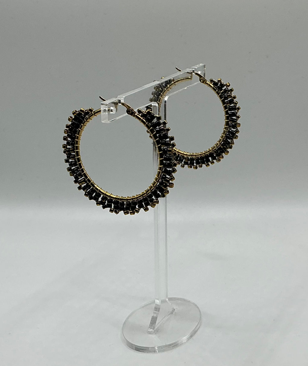 Valentina large ombré beaded hoop earrings