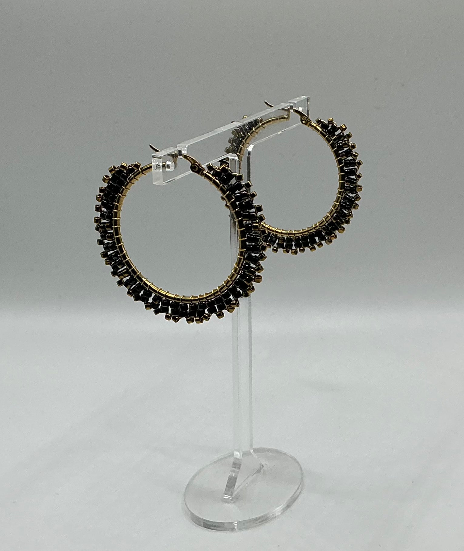 Valentina large ombré beaded hoop earrings