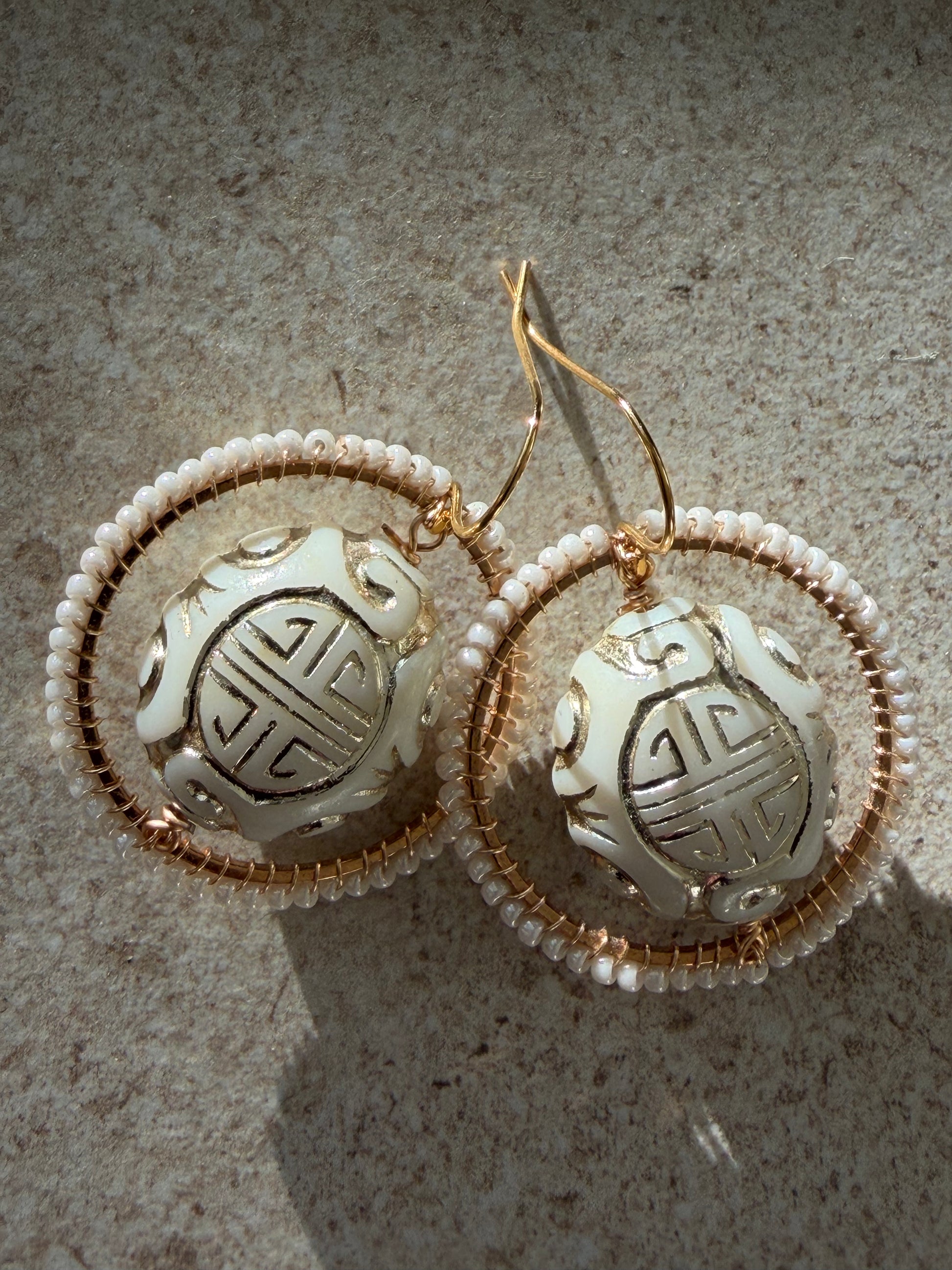 Lucia vintage bead inspired beaded earrings