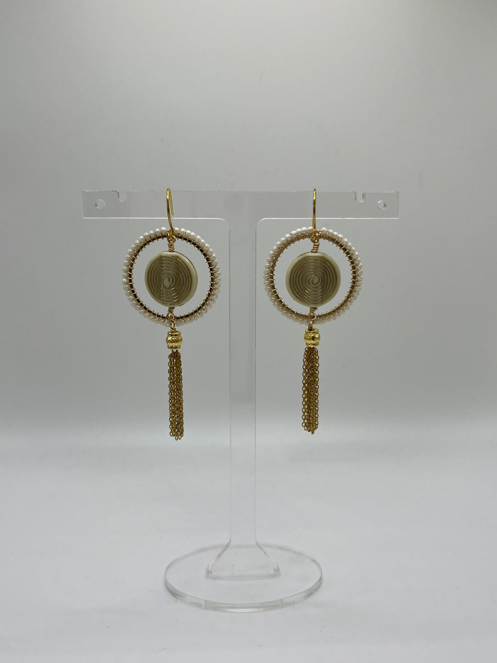 Amèlie vintage bead inspired tassel earrings