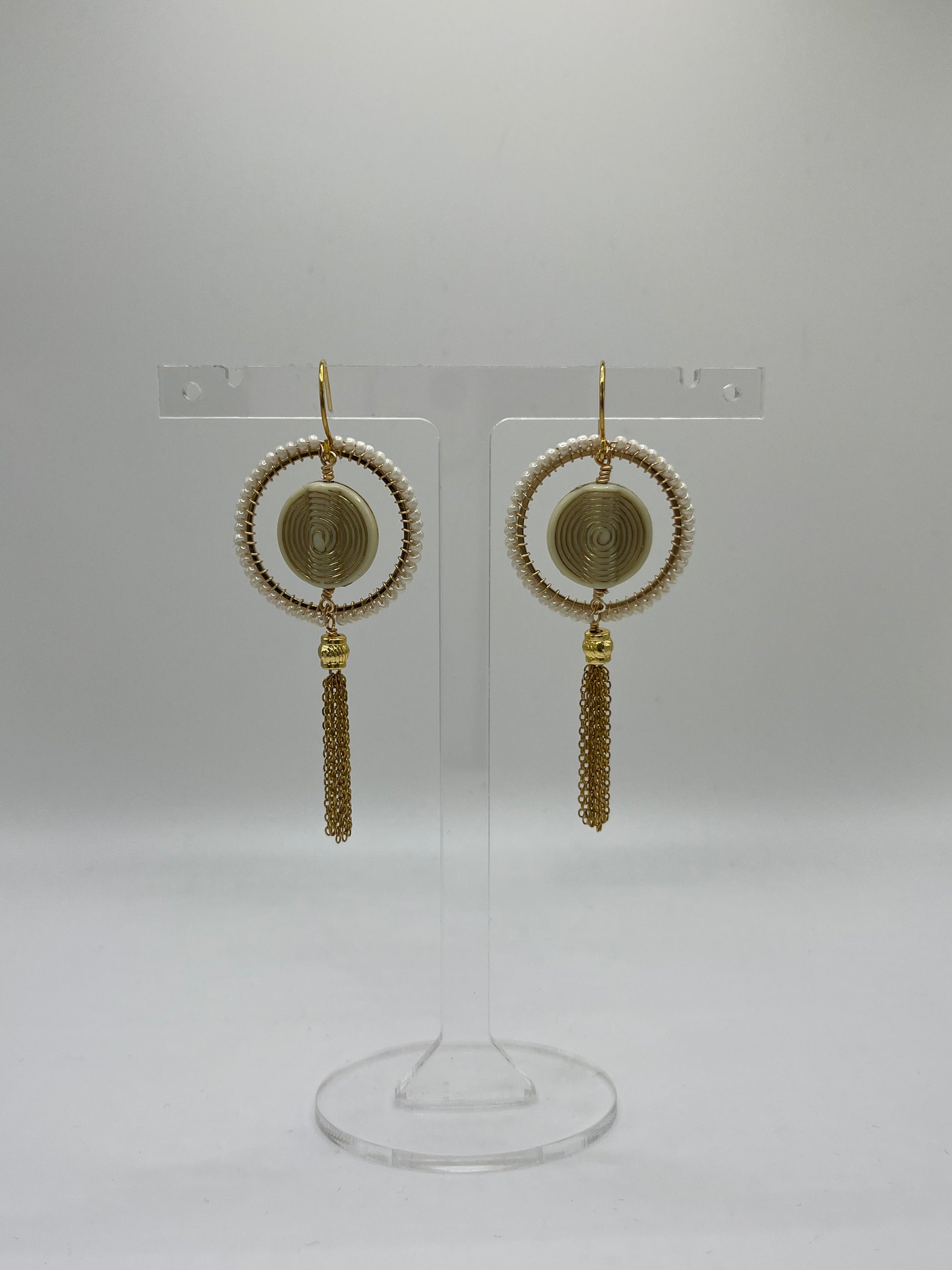 Amèlie vintage bead inspired tassel earrings