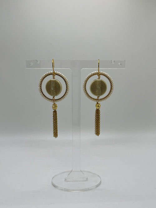 Amèlie vintage bead inspired tassel earrings