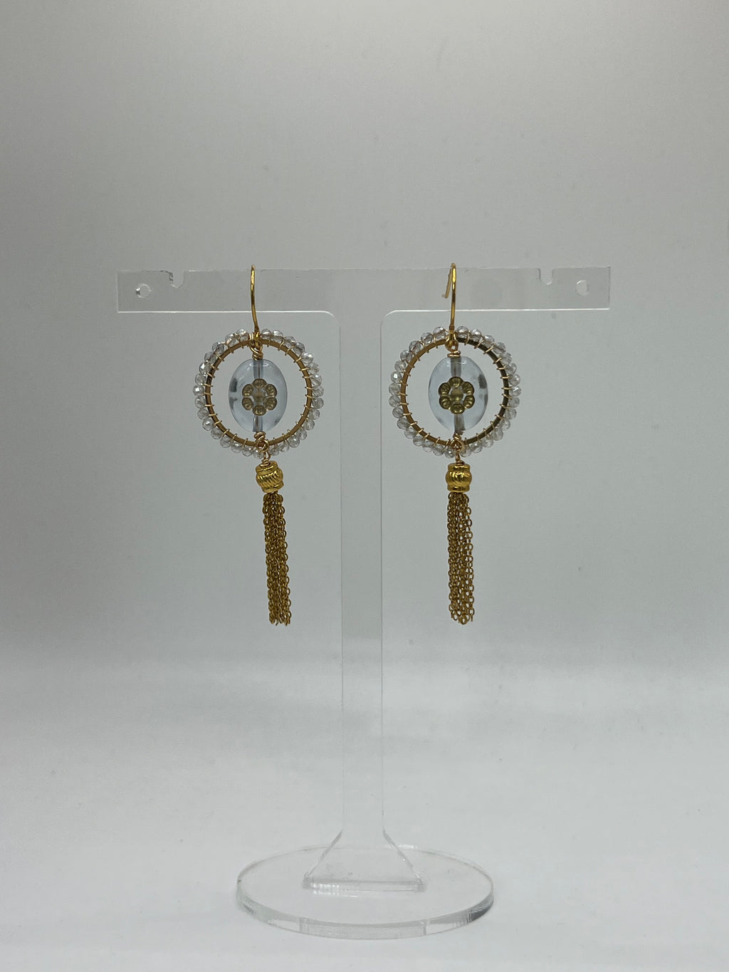 Isabella vintage bead inspired beaded tassel earrings