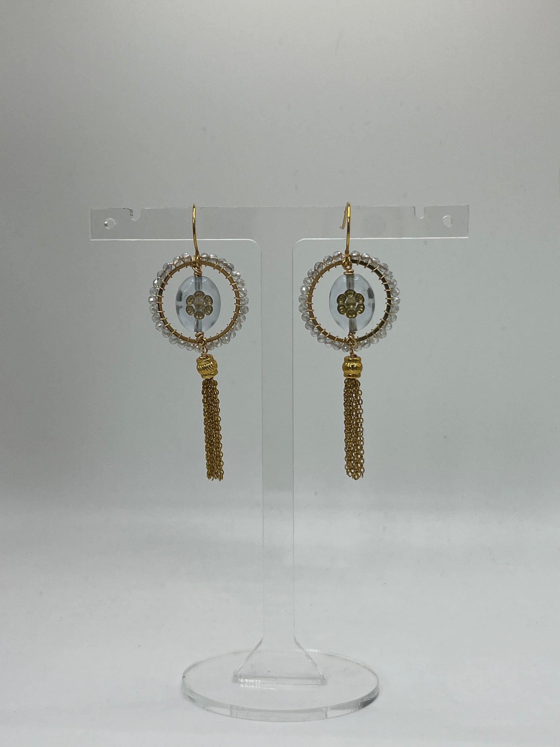 Isabella vintage bead inspired beaded tassel earrings