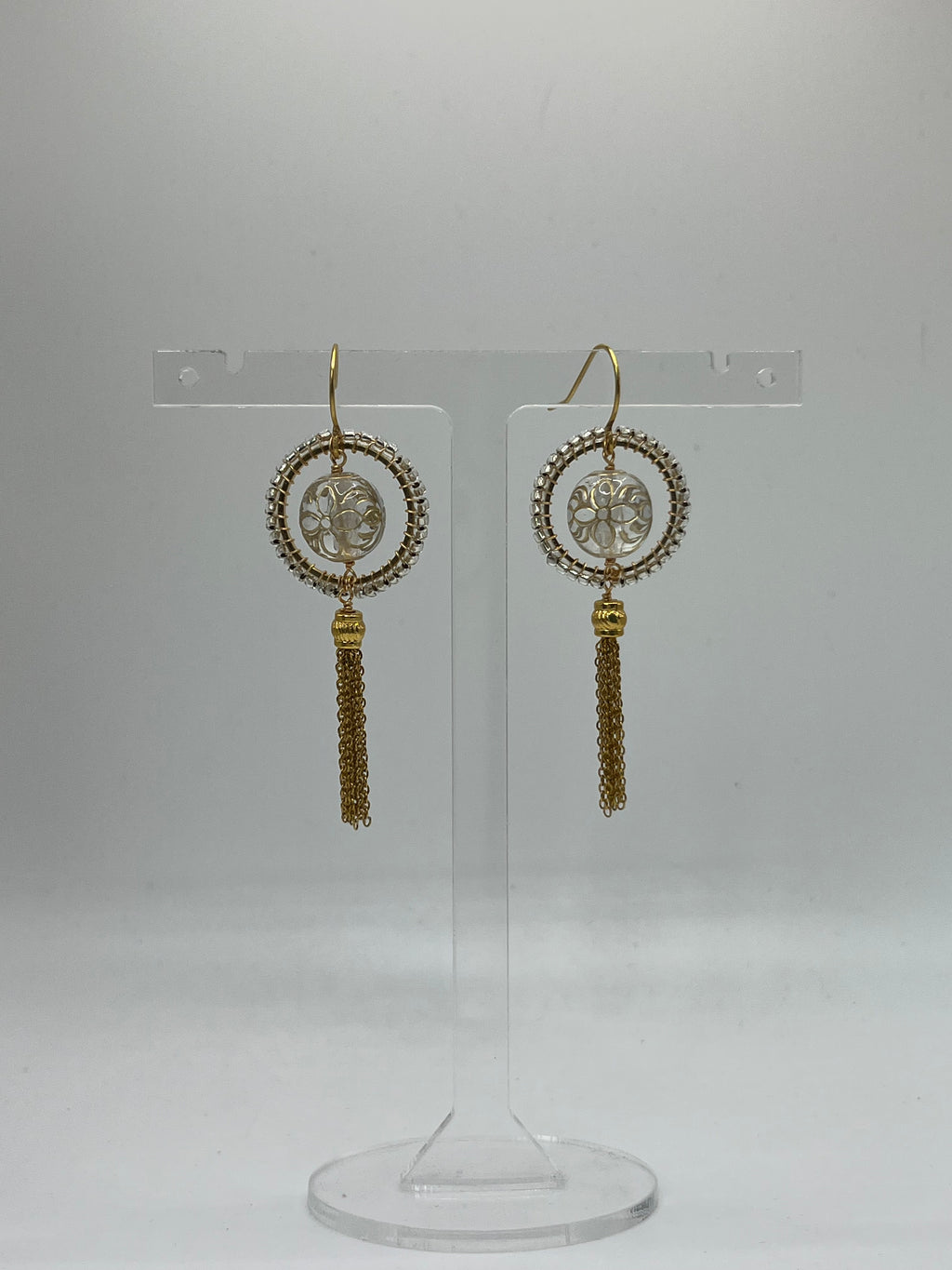 Prudence vintage bead inspired beaded tassel earrings