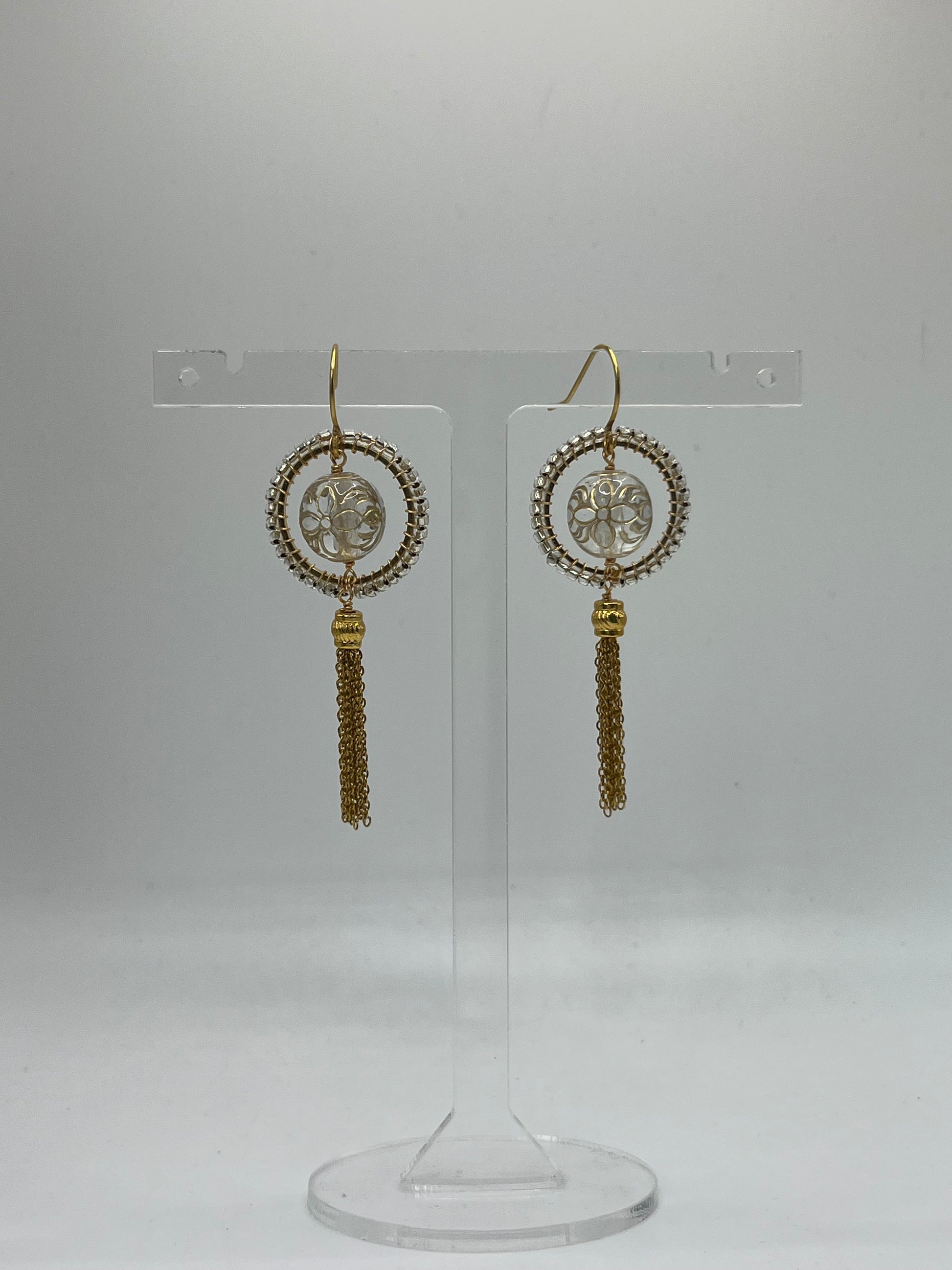 Prudence vintage bead inspired beaded tassel earrings